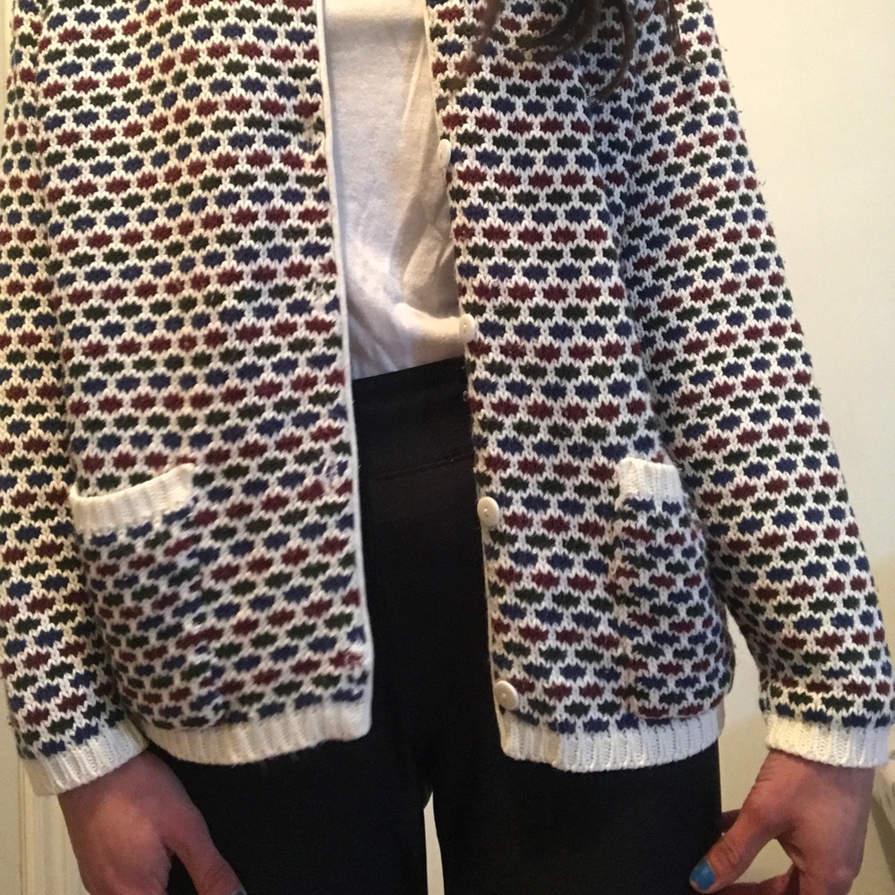 Vintage retro old school knitted granny sweater - Picture 2 of 8